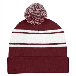 Burgundy with White Stripes